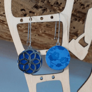 Boucles d'oreilles fantaisie réversible fleur de vie